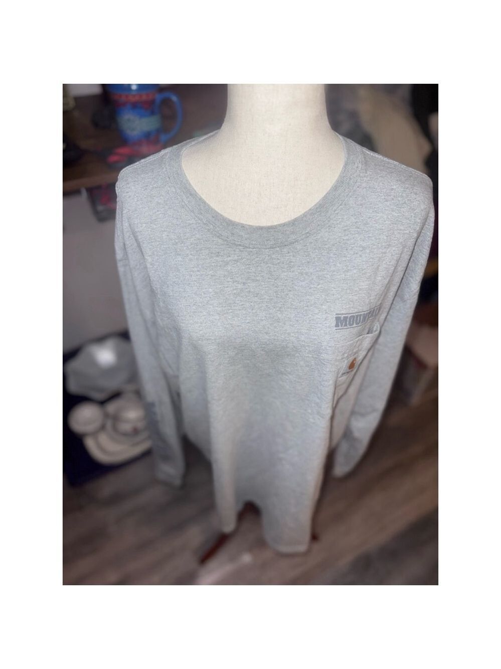 Carhartt long sleeve shirt 2XL gray logo - Picture 4 of 9